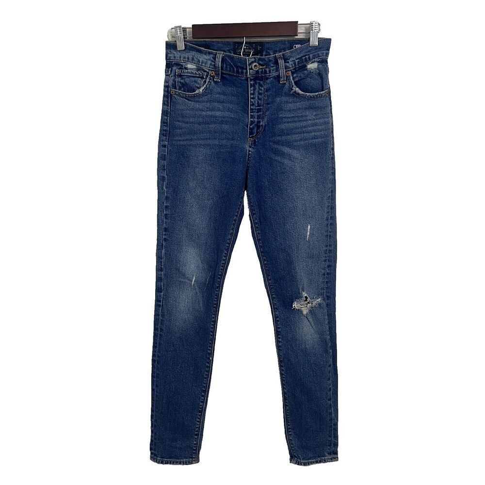 Lucky Brand Womens Bridgette Skinny Jeans Size 4 Blue Distressed High Rise ORTA
